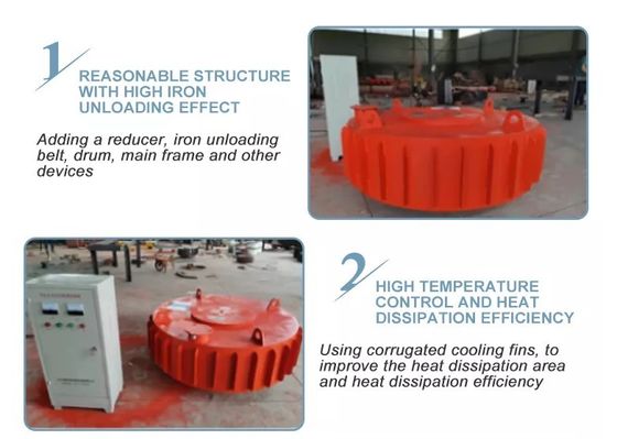 N52 Magnettype schijf Suspend Droog transportband Elektromagnetisch mineraal ijzerseparator